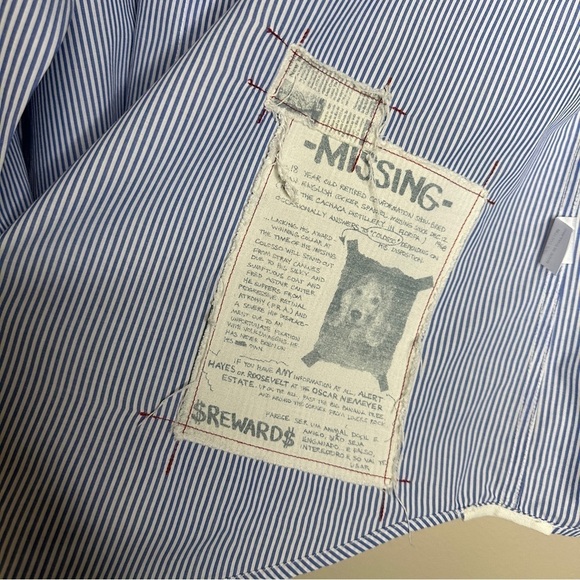 Trovata Birds of Paradis Valdir Shirt Blue Stripe Size L - Picture 3 of 10